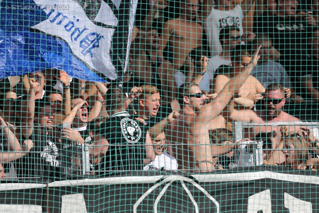 Ried - Sturm Graz
Oesterreichische Fussball Bundesliga, 6. Runde, SV Ried - SK Sturm Graz, Arena Ried, 24.08.2013. 

Foto zeigt Fans von Sturm
