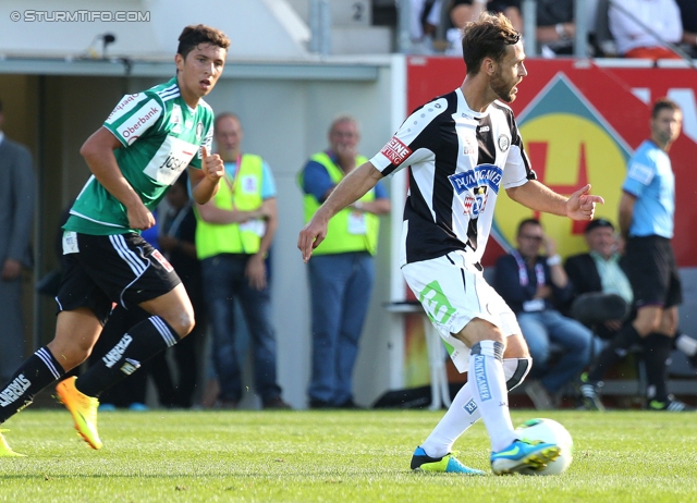 Ried - Sturm Graz
Oesterreichische Fussball Bundesliga, 6. Runde, SV Ried - SK Sturm Graz, Arena Ried, 24.08.2013. 

Foto zeigt Michael Madl (Sturm)
