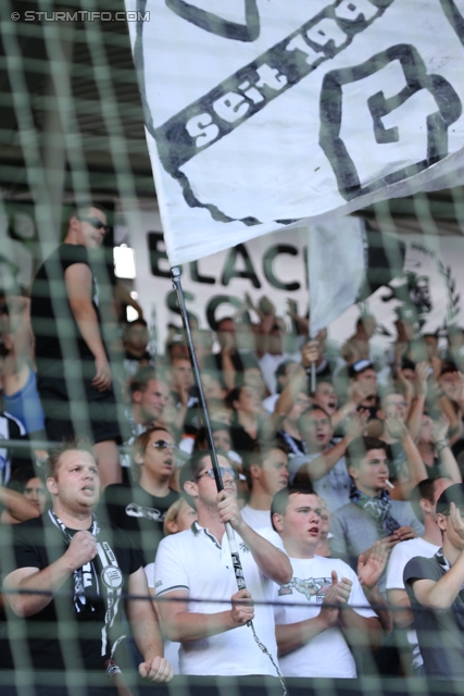 Sturm Graz - Wolfsberg
Oesterreichische Fussball Bundesliga, 7. Runde, SK Sturm Graz - Wolfsberger AC, Stadion Liebenau Graz, 31.08.2013. 

Foto zeigt Fans von Sturm
