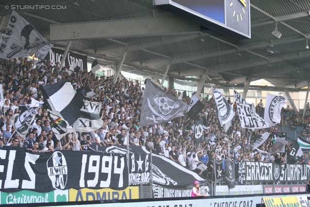 Sturm Graz - Wolfsberg
Oesterreichische Fussball Bundesliga, 7. Runde, SK Sturm Graz - Wolfsberger AC, Stadion Liebenau Graz, 31.08.2013. 

Foto zeigt Fans von Sturm
