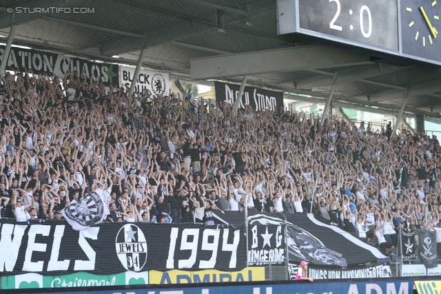 Sturm Graz - Wolfsberg
Oesterreichische Fussball Bundesliga, 7. Runde, SK Sturm Graz - Wolfsberger AC, Stadion Liebenau Graz, 31.08.2013. 

Foto zeigt Fans von Sturm
