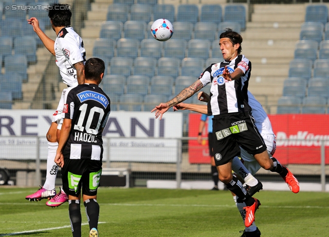 Sturm Graz - Wolfsberg
Oesterreichische Fussball Bundesliga, 7. Runde, SK Sturm Graz - Wolfsberger AC, Stadion Liebenau Graz, 31.08.2013. 

Foto zeigt Anel Hadzic (Sturm) und Nikola Vujadinovic (Sturm)
Schlüsselwörter: tor