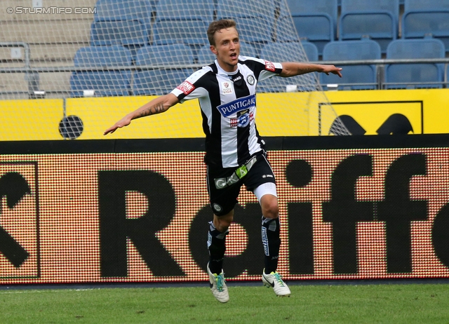 Sturm Graz - Wolfsberg
Oesterreichische Fussball Bundesliga, 7. Runde, SK Sturm Graz - Wolfsberger AC, Stadion Liebenau Graz, 31.08.2013. 

Foto zeigt Daniel Beichler (Sturm)
Schlüsselwörter: torjubel