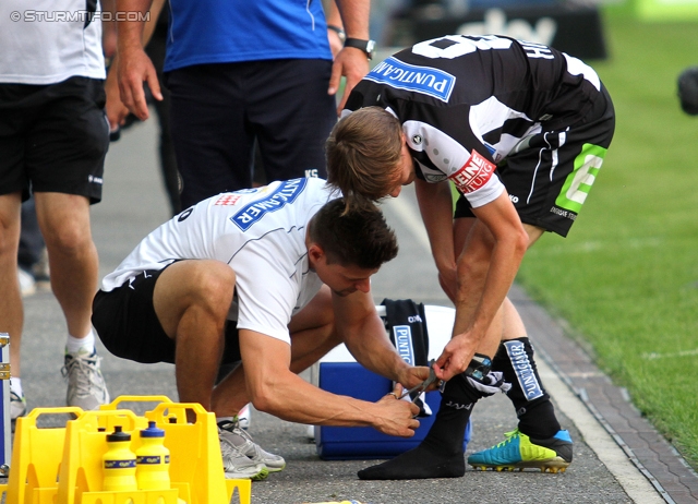 Sturm Graz - Wolfsberg
Oesterreichische Fussball Bundesliga, 7. Runde, SK Sturm Graz - Wolfsberger AC, Stadion Liebenau Graz, 31.08.2013. 

Foto zeigt Andreas Hoelzl (Sturm)
Schlüsselwörter: verletzung