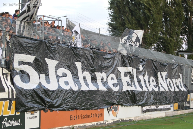 Wiener Neustadt - Sturm Graz
Oesterreichische Fussball Bundesliga, 8. Runde, SC Wiener Neustadt - SK Sturm Graz, Stadion Wiener Neustadt, 14.09.2013. 

Foto zeigt Fans von Sturm mit einer Choreografie
