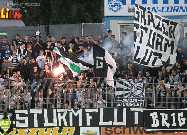 Wiener Neustadt - Sturm Graz
Oesterreichische Fussball Bundesliga, 8. Runde, SC Wiener Neustadt - SK Sturm Graz, Stadion Wiener Neustadt, 14.09.2013. 

Foto zeigt Fans von Sturm
Schlüsselwörter: pyrotechnik