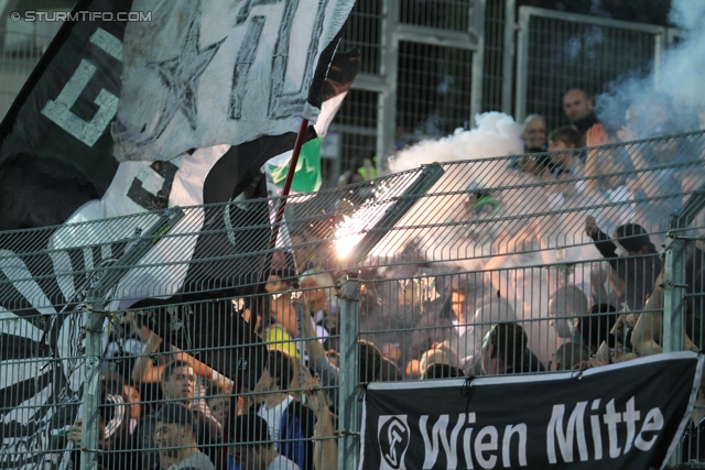 Wiener Neustadt - Sturm Graz
Oesterreichische Fussball Bundesliga, 8. Runde, SC Wiener Neustadt - SK Sturm Graz, Stadion Wiener Neustadt, 14.09.2013. 

Foto zeigt Fans von Sturm
Schlüsselwörter: pyrotechnik