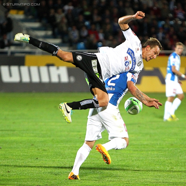 Wiener Neustadt - Sturm Graz
Oesterreichische Fussball Bundesliga, 8. Runde, SC Wiener Neustadt - SK Sturm Graz, Stadion Wiener Neustadt, 14.09.2013. 

Foto zeigt Daniel Beichler (Sturm)
Schlüsselwörter: foul