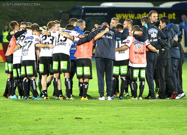 Wiener Neustadt - Sturm Graz
Oesterreichische Fussball Bundesliga, 8. Runde, SC Wiener Neustadt - SK Sturm Graz, Stadion Wiener Neustadt, 14.09.2013. 

Foto zeigt die Mannschaft von Sturm
