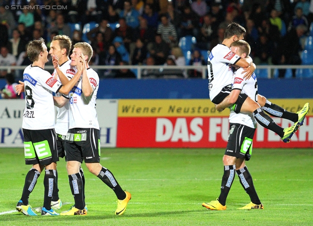 Wiener Neustadt - Sturm Graz
Oesterreichische Fussball Bundesliga, 8. Runde, SC Wiener Neustadt - SK Sturm Graz, Stadion Wiener Neustadt, 14.09.2013. 

Foto zeigt Andreas Hoelzl (Sturm), Daniel Beichler (Sturm), Florian Kainz (Sturm), Anel Hadzic (Sturm) und Robert Beric (Sturm)
Schlüsselwörter: torjubel