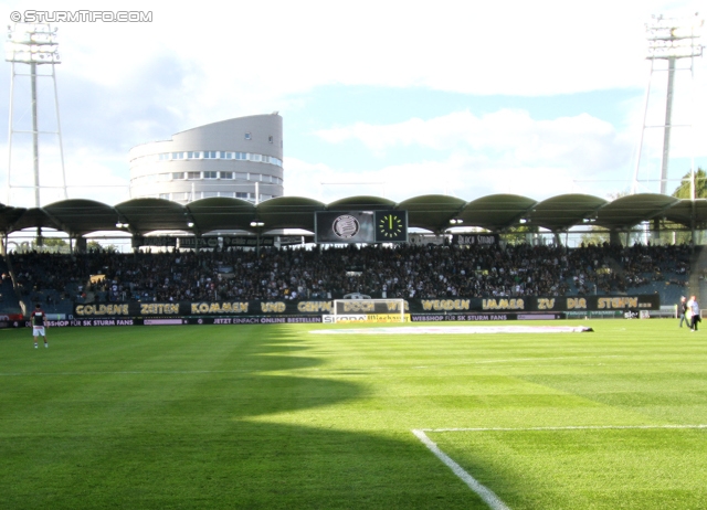 Sturm Graz - Austria Wien
Oesterreichische Fussball Bundesliga, 9. Runde, SK Sturm Graz - FK Austria Wien, Stadion Liebenau Graz, 21.09.2013. 

Foto zeigt Fans von Sturm
