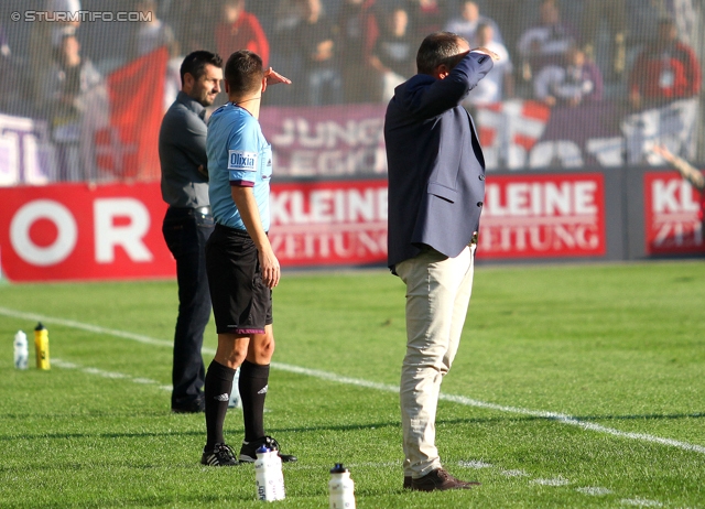 Sturm Graz - Austria Wien
Oesterreichische Fussball Bundesliga, 9. Runde, SK Sturm Graz - FK Austria Wien, Stadion Liebenau Graz, 21.09.2013. 

Foto zeigt Nenad Bjelica (Trainer Austria) und Darko Milanic (Cheftrainer Sturm)
