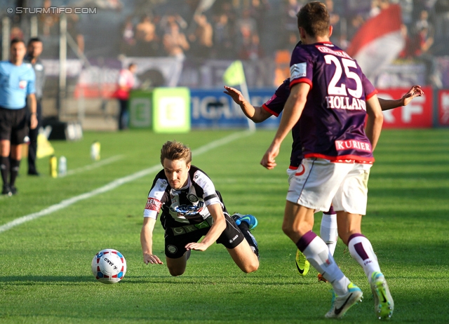 Sturm Graz - Austria Wien
Oesterreichische Fussball Bundesliga, 9. Runde, SK Sturm Graz - FK Austria Wien, Stadion Liebenau Graz, 21.09.2013. 

Foto zeigt Andreas Hoelzl (Sturm) und James Holland (Austria)
