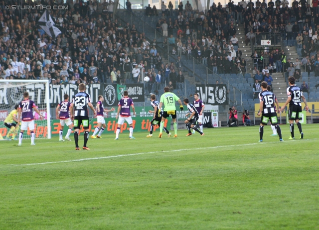 Sturm Graz - Austria Wien
Oesterreichische Fussball Bundesliga, 9. Runde, SK Sturm Graz - FK Austria Wien, Stadion Liebenau Graz, 21.09.2013. 

Foto zeigt Robert Beric (Sturm), Benedikt Pliquett (Sturm), Michael Madl (Sturm) und Nikola Vujadinovic (Sturm)
