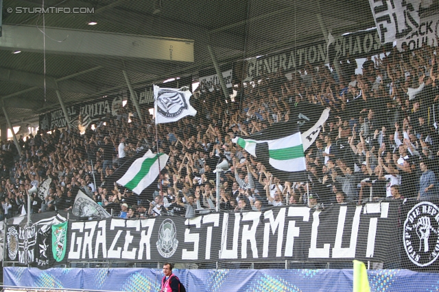 Sturm Graz - Wiener Neustadt
OEFB Cup, 2. Runde, SK Sturm Graz - SC Wiener Neustadt, Stadion Liebenau Graz, 25.09.2013. 

Foto zeigt Fans von Sturm
