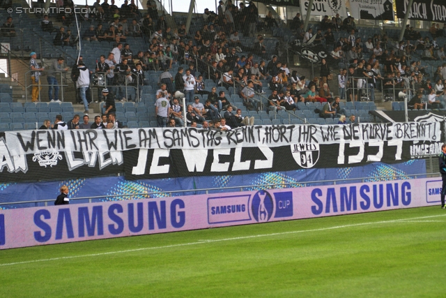 Sturm Graz - Wiener Neustadt
OEFB Cup, 2. Runde, SK Sturm Graz - SC Wiener Neustadt, Stadion Liebenau Graz, 25.09.2013. 

Foto zeigt Fans von Sturm
