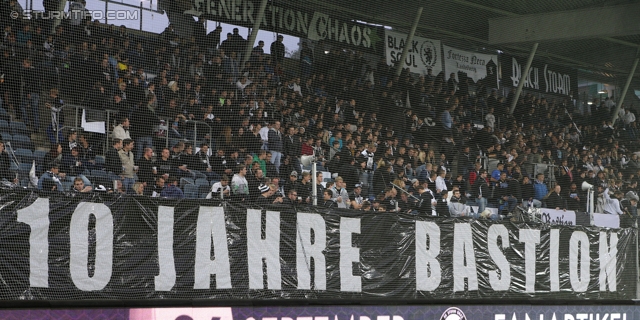 Sturm Graz - Innsbruck
Oesterreichische Fussball Bundesliga, 10. Runde, SK Sturm Graz - FC Wacker Innsbruck, Stadion Liebenau Graz, 28.09.2013. 

Foto zeigt Fans von Sturm mit einem Spruchband
