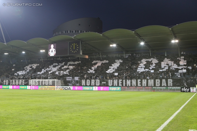 Sturm Graz - Innsbruck
Oesterreichische Fussball Bundesliga, 10. Runde, SK Sturm Graz - FC Wacker Innsbruck, Stadion Liebenau Graz, 28.09.2013. 

Foto zeigt Fans von Sturm mit einer Choreografie
