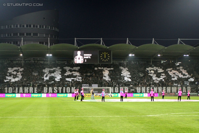 Sturm Graz - Innsbruck
Oesterreichische Fussball Bundesliga, 10. Runde, SK Sturm Graz - FC Wacker Innsbruck, Stadion Liebenau Graz, 28.09.2013. 

Foto zeigt Fans von Sturm mit einer Choreografie
