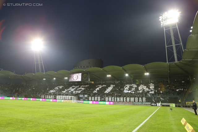 Sturm Graz - Innsbruck
Oesterreichische Fussball Bundesliga, 10. Runde, SK Sturm Graz - FC Wacker Innsbruck, Stadion Liebenau Graz, 28.09.2013. 

Foto zeigt Fans von Sturm mit einer Choreografie
