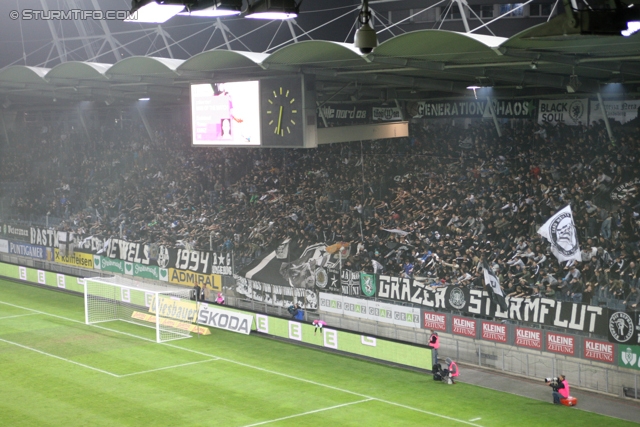 Sturm Graz - Innsbruck
Oesterreichische Fussball Bundesliga, 10. Runde, SK Sturm Graz - FC Wacker Innsbruck, Stadion Liebenau Graz, 28.09.2013. 

Foto zeigt Fans von Sturm
