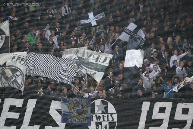 Sturm Graz - Innsbruck
Oesterreichische Fussball Bundesliga, 10. Runde, SK Sturm Graz - FC Wacker Innsbruck, Stadion Liebenau Graz, 28.09.2013. 

Foto zeigt Fans von Sturm
