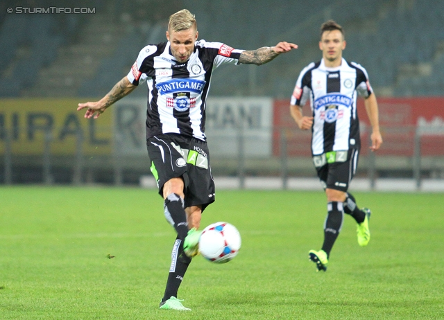 Sturm Graz - Innsbruck
Oesterreichische Fussball Bundesliga, 10. Runde, SK Sturm Graz - FC Wacker Innsbruck, Stadion Liebenau Graz, 28.09.2013. 

Foto zeigt Patrick Wolf (Sturm)
