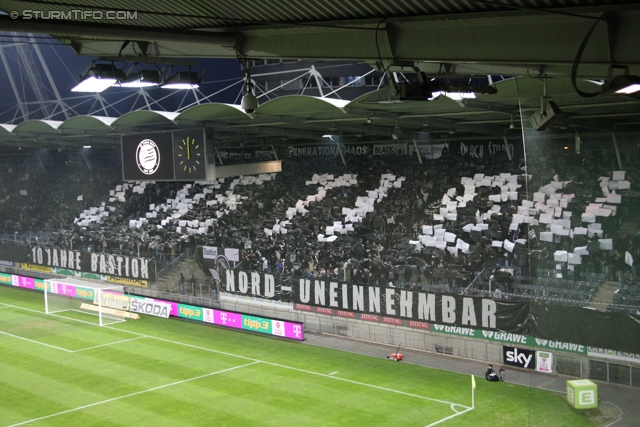 Sturm Graz - Innsbruck
Oesterreichische Fussball Bundesliga, 10. Runde, SK Sturm Graz - FC Wacker Innsbruck, Stadion Liebenau Graz, 28.09.2013. 

Foto zeigt Fans von Sturm mit einer Choreografie
