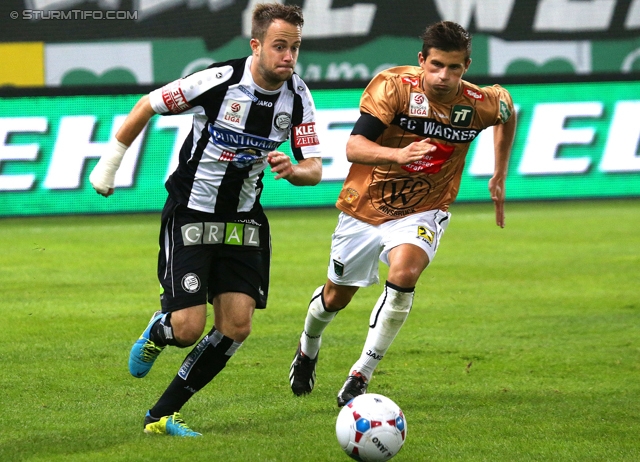 Sturm Graz - Innsbruck
Oesterreichische Fussball Bundesliga, 10. Runde, SK Sturm Graz - FC Wacker Innsbruck, Stadion Liebenau Graz, 28.09.2013. 

Foto zeigt Christian Klem (Sturm) und Stjepan Vuleta (Innsbruck)
