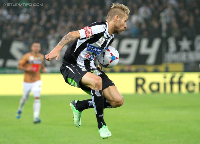 Sturm Graz - Innsbruck
Oesterreichische Fussball Bundesliga, 10. Runde, SK Sturm Graz - FC Wacker Innsbruck, Stadion Liebenau Graz, 28.09.2013. 

Foto zeigt Patrick Wolf (Sturm)
