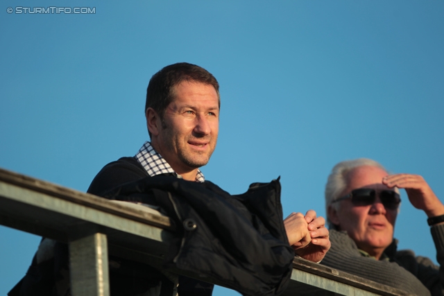 Sturm Graz - Domzale
Testspiel,  SK Sturm Graz - NK Domzale, Trainingszentrum Messendorf, 15.10.2013. 

Foto zeigt Franco Foda und Hans Lang
