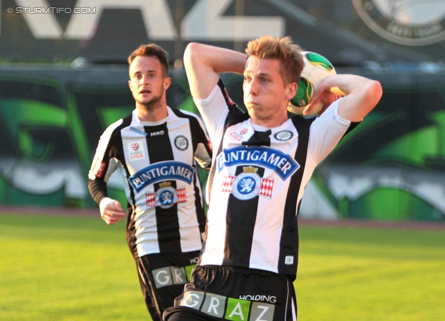 Sturm Graz - Domzale
Testspiel,  SK Sturm Graz - NK Domzale, Trainingszentrum Messendorf, 15.10.2013. 

Foto zeigt Christian Klem (Sturm) und Marc Andre Schmerboeck (Sturm)
