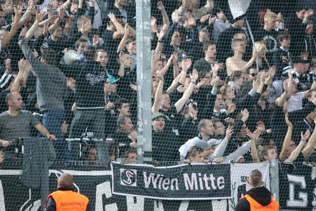 Rapid Wien - Sturm Graz
Oesterreichische Fussball Bundesliga, 12. Runde, SK Rapid Wien - SK Sturm Graz, Gerhard Hanappi Stadion Wien, 20.10.2013. 

Foto zeigt Fans von Sturm
