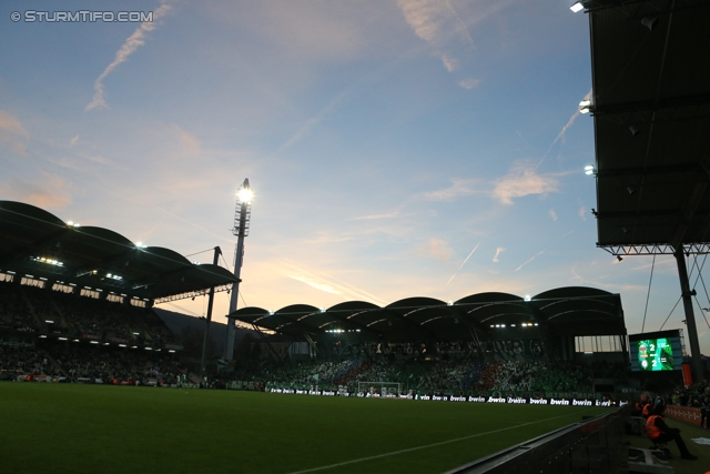 Rapid Wien - Sturm Graz
Oesterreichische Fussball Bundesliga, 12. Runde, SK Rapid Wien - SK Sturm Graz, Gerhard Hanappi Stadion Wien, 20.10.2013. 

Foto zeigt eine Innenansicht im Gerhard-Hanappi-Stadion
