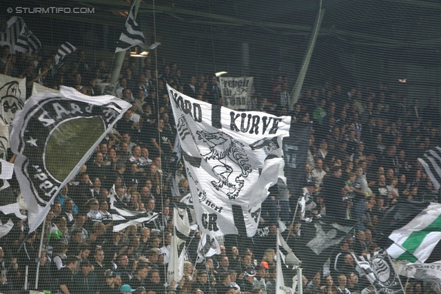 Sturm Graz - Admira
Oesterreichische Fussball Bundesliga, 13. Runde, SK Sturm Graz - FC Admira Wacker Moedling, Stadion Liebenau Graz, 26.10.2013. 

Foto zeigt Fans von Sturm
