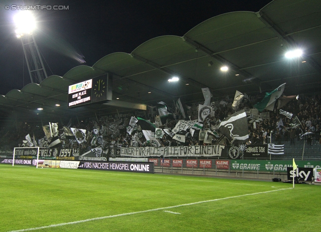 Sturm Graz - Admira
Oesterreichische Fussball Bundesliga, 13. Runde, SK Sturm Graz - FC Admira Wacker Moedling, Stadion Liebenau Graz, 26.10.2013. 

Foto zeigt Fans von Sturm
