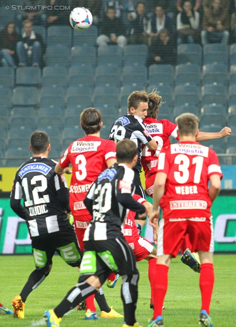 Sturm Graz - Admira
Oesterreichische Fussball Bundesliga, 13. Runde, SK Sturm Graz - FC Admira Wacker Moedling, Stadion Liebenau Graz, 26.10.2013. 

Foto zeigt Milan Dudic (Sturm) und Daniel Offenbacher (Sturm) und Daniel Beichler (Sturm)
