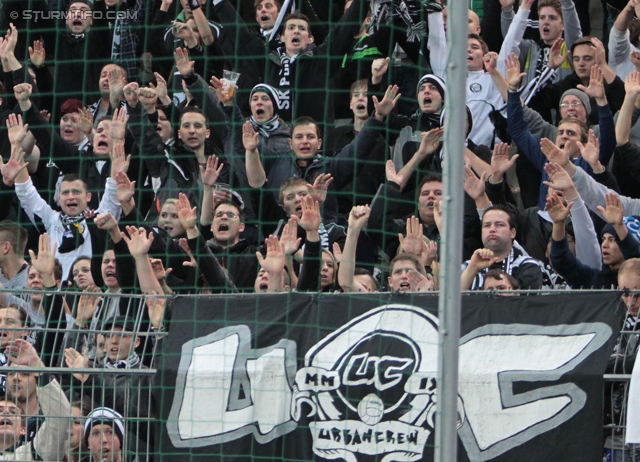 Salzburg - Sturm Graz
Oesterreichische Fussball Bundesliga, 14. Runde, FC RB Salzburg - SK Sturm Graz, Stadion Wals-Siezenheim, 02.11.2013. 

Foto zeigt Fans von Sturm
