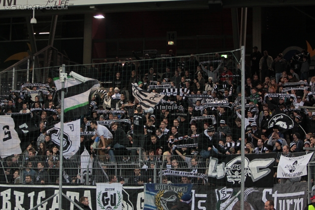 Salzburg - Sturm Graz
Oesterreichische Fussball Bundesliga, 14. Runde, FC RB Salzburg - SK Sturm Graz, Stadion Wals-Siezenheim, 02.11.2013. 

Foto zeigt Fans von Sturm
