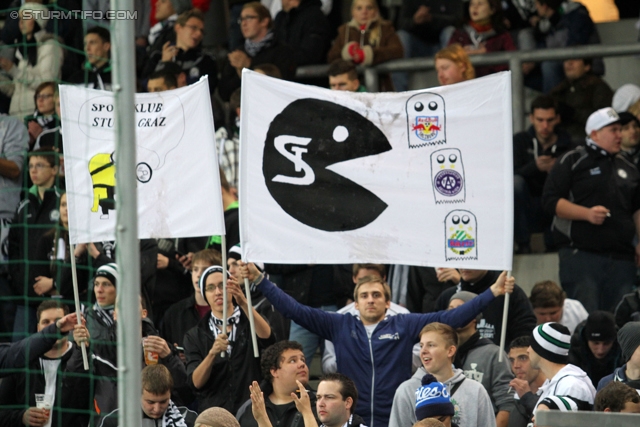 Salzburg - Sturm Graz
Oesterreichische Fussball Bundesliga, 14. Runde, FC RB Salzburg - SK Sturm Graz, Stadion Wals-Siezenheim, 02.11.2013. 

Foto zeigt Fans von Sturm
