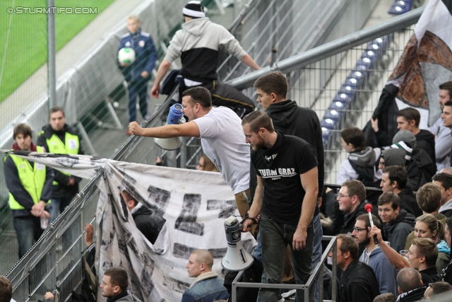 Salzburg - Sturm Graz
Oesterreichische Fussball Bundesliga, 14. Runde, FC RB Salzburg - SK Sturm Graz, Stadion Wals-Siezenheim, 02.11.2013. 

Foto zeigt Fans von Sturm
