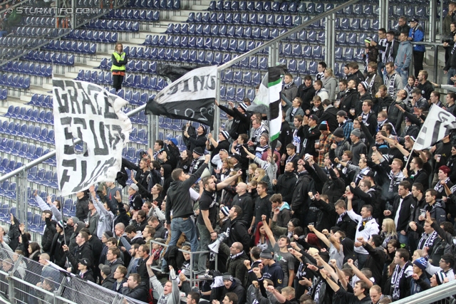 Salzburg - Sturm Graz
Oesterreichische Fussball Bundesliga, 14. Runde, FC RB Salzburg - SK Sturm Graz, Stadion Wals-Siezenheim, 02.11.2013. 

Foto zeigt Fans von Sturm
