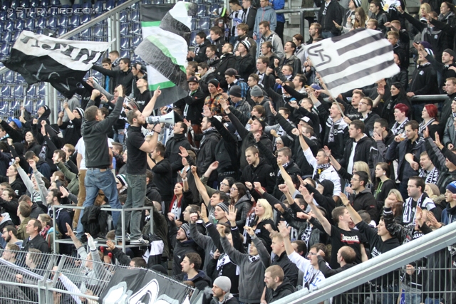 Salzburg - Sturm Graz
Oesterreichische Fussball Bundesliga, 14. Runde, FC RB Salzburg - SK Sturm Graz, Stadion Wals-Siezenheim, 02.11.2013. 

Foto zeigt Fans von Sturm
