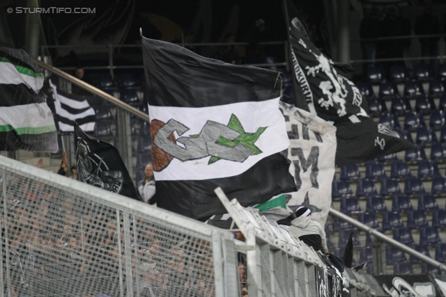 Salzburg - Sturm Graz
Oesterreichische Fussball Bundesliga, 14. Runde, FC RB Salzburg - SK Sturm Graz, Stadion Wals-Siezenheim, 02.11.2013. 

Foto zeigt Fans von Sturm
