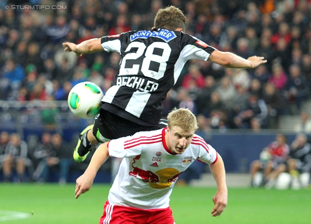 Salzburg - Sturm Graz
Oesterreichische Fussball Bundesliga, 14. Runde, FC RB Salzburg - SK Sturm Graz, Stadion Wals-Siezenheim, 02.11.2013. 

Foto zeigt Daniel Beichler (Sturm) und Martin Hinteregger (Salzburg)
Schlüsselwörter: foul