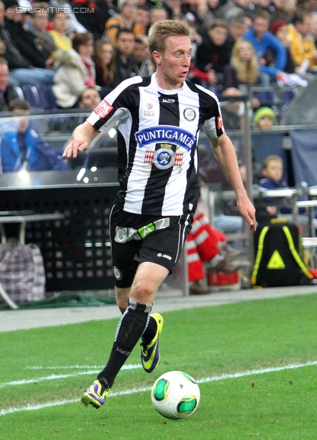 Salzburg - Sturm Graz
Oesterreichische Fussball Bundesliga, 14. Runde, FC RB Salzburg - SK Sturm Graz, Stadion Wals-Siezenheim, 02.11.2013. 

Foto zeigt Robert Beric (Sturm)
