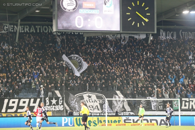 Sturm Graz - Ried
Oesterreichische Fussball Bundesliga, 15. Runde, SK Sturm Graz - SV Ried, Stadion Liebenau Graz, 27.11.2013. 

Foto zeigt Fans von Sturm
