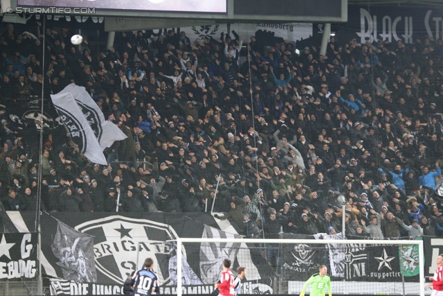 Sturm Graz - Ried
Oesterreichische Fussball Bundesliga, 15. Runde, SK Sturm Graz - SV Ried, Stadion Liebenau Graz, 27.11.2013. 

Foto zeigt Fans von Sturm
