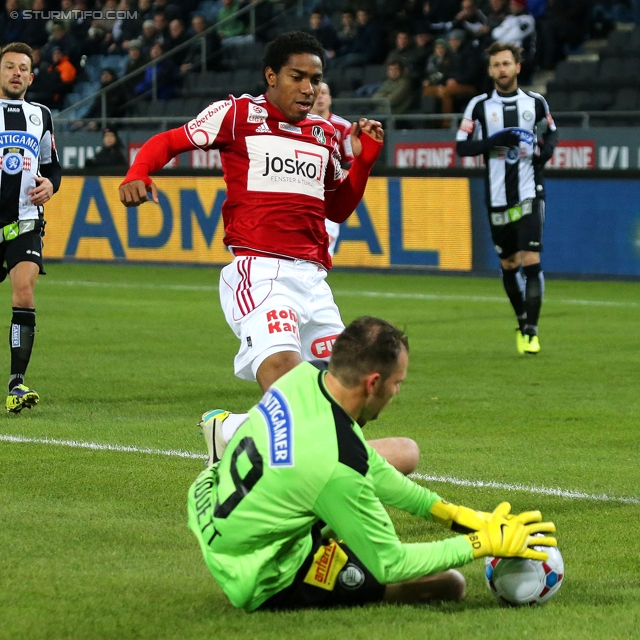 Sturm Graz - Ried
Oesterreichische Fussball Bundesliga, 15. Runde, SK Sturm Graz - SV Ried, Stadion Liebenau Graz, 27.11.2013. 

Foto zeigt Sandro Jose Ferreira Da Silva (Ried) und Benedikt Pliquett (Sturm)
