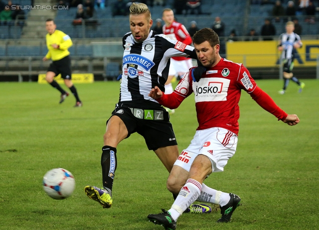 Sturm Graz - Ried
Oesterreichische Fussball Bundesliga, 15. Runde, SK Sturm Graz - SV Ried, Stadion Liebenau Graz, 27.11.2013. 

Foto zeigt Patrick Wolf (Sturm) und Andreas Schicker (Ried)
